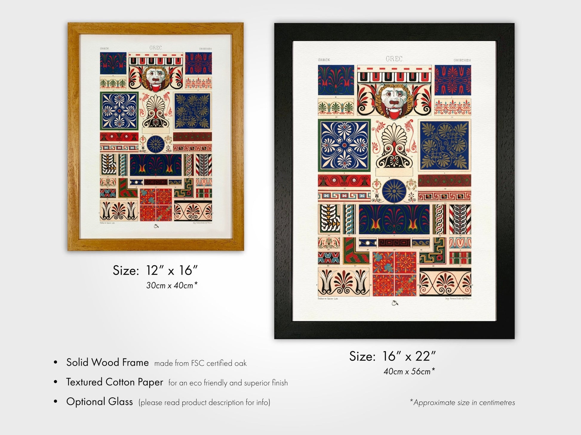 ALBERT RACINET - Greek Pattern from 'L'ornement Polychrome' - Pathos Studio - Art Prints