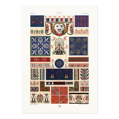 ALBERT RACINET - Greek Pattern from 'L'ornement Polychrome' - Pathos Studio - Art Prints