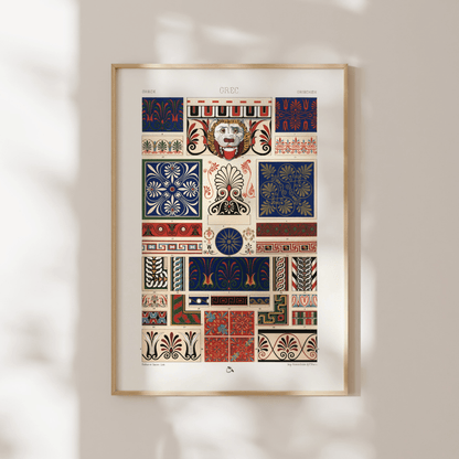 ALBERT RACINET - Greek Pattern from 'L'ornement Polychrome' - Pathos Studio - Art Prints