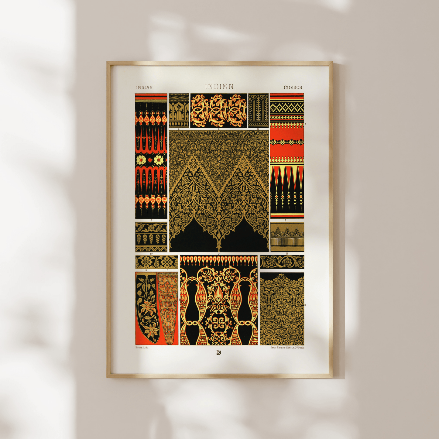 ALBERT RACINET - Indian Pattern from 'L'ornement Polychrome' - Pathos Studio - Art Prints