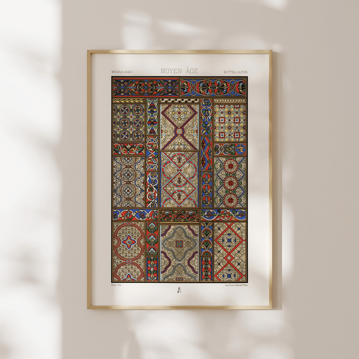 ALBERT RACINET - Middle Ages Pattern from 'L'ornement Polychrome' - Pathos Studio - Art Prints