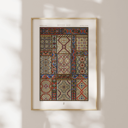 ALBERT RACINET - Middle Ages Pattern from 'L'ornement Polychrome' - Pathos Studio - Art Prints