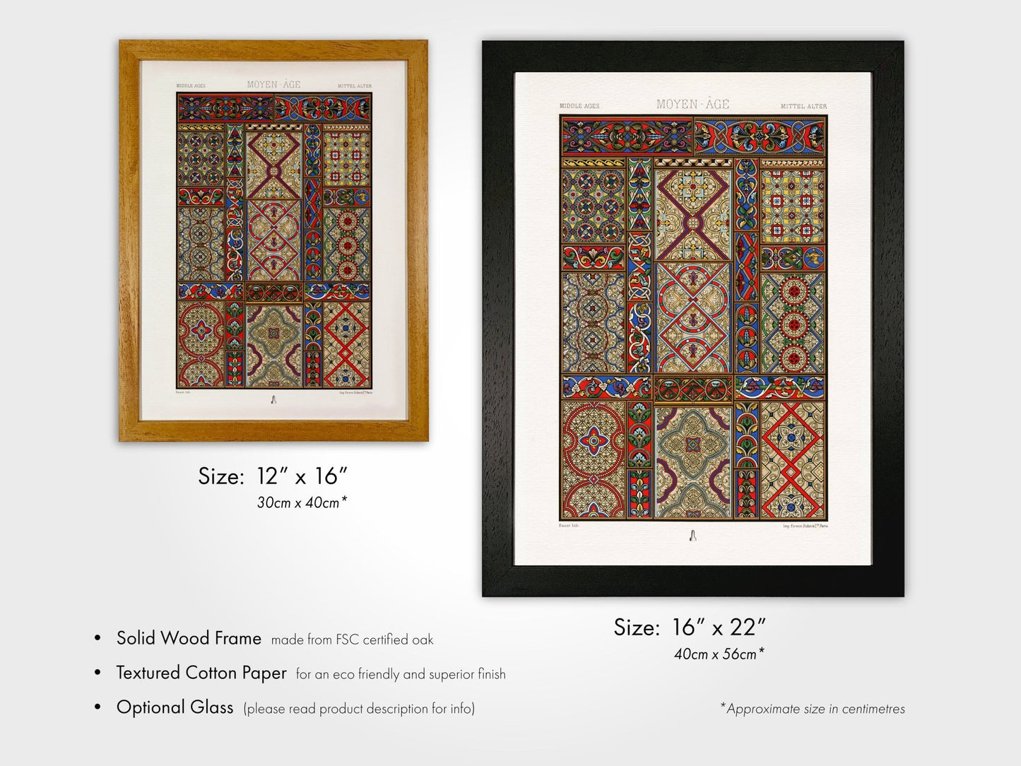 ALBERT RACINET - Middle Ages Pattern from 'L'ornement Polychrome' - Pathos Studio - Art Prints