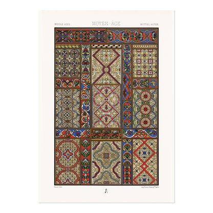 ALBERT RACINET - Middle Ages Pattern from 'L'ornement Polychrome' - Pathos Studio - Art Prints