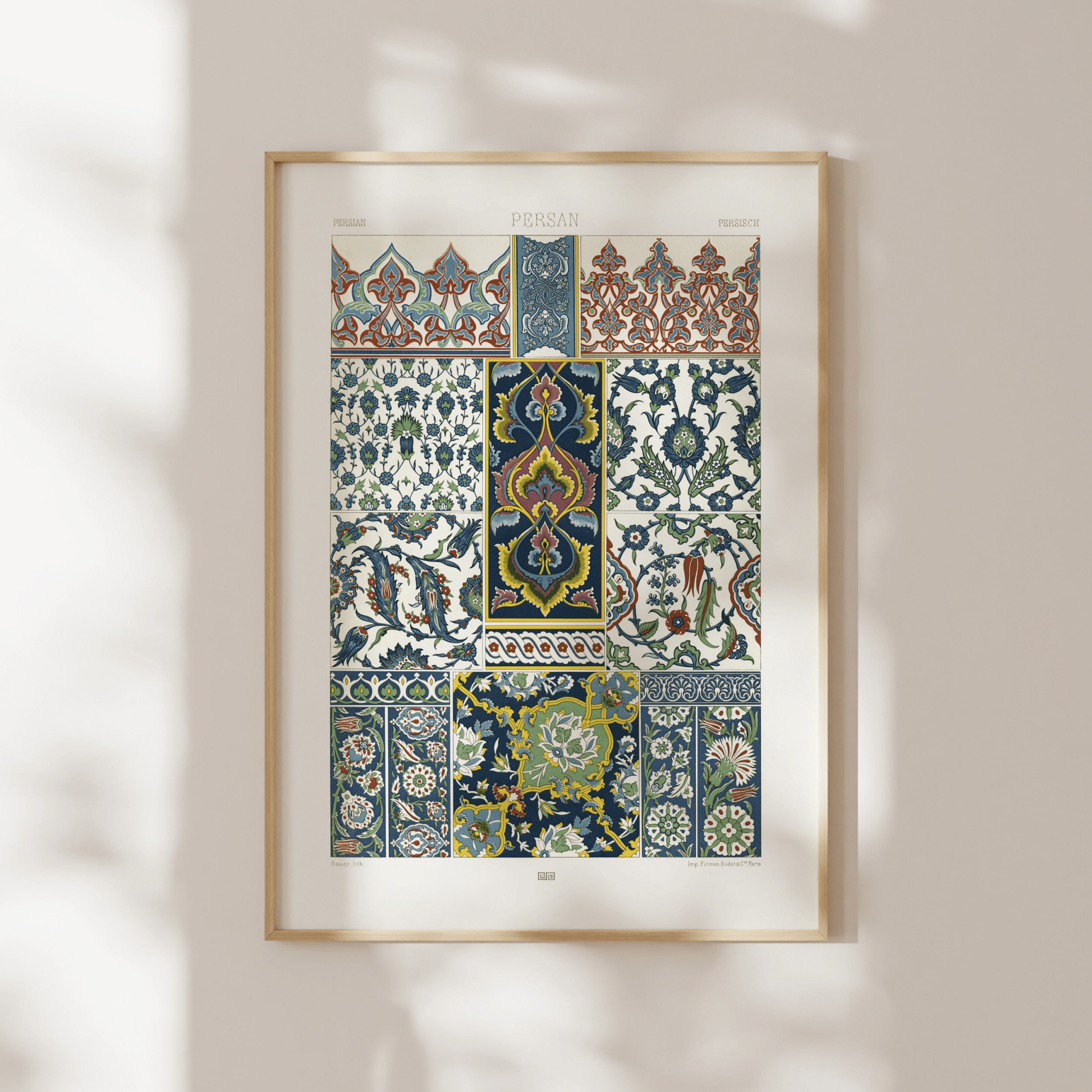 ALBERT RACINET - Persian Pattern from 'L'ornement Polychrome' - Pathos Studio - Art Prints