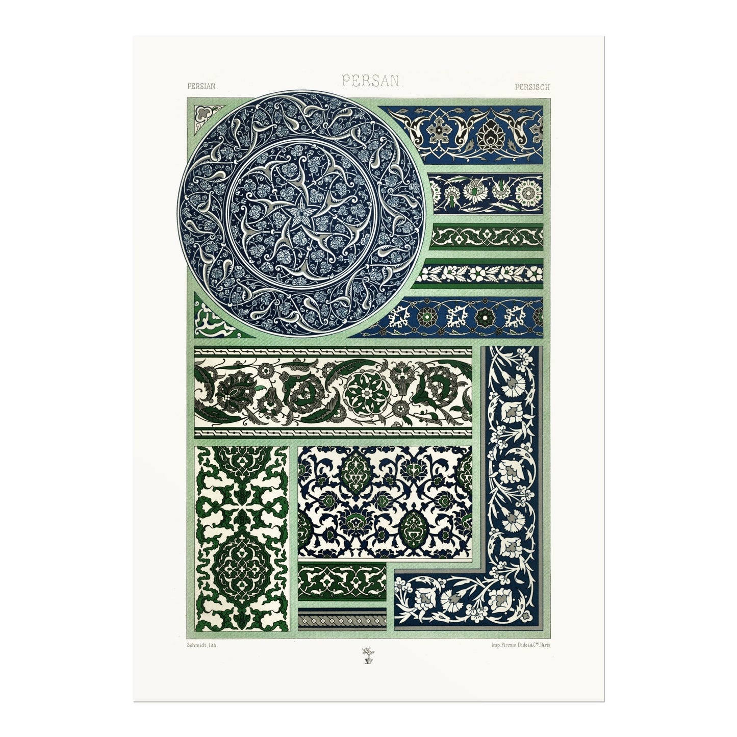 ALBERT RACINET - Persian Pattern from 'L'ornement Polychrome' - Pathos Studio - Art Prints