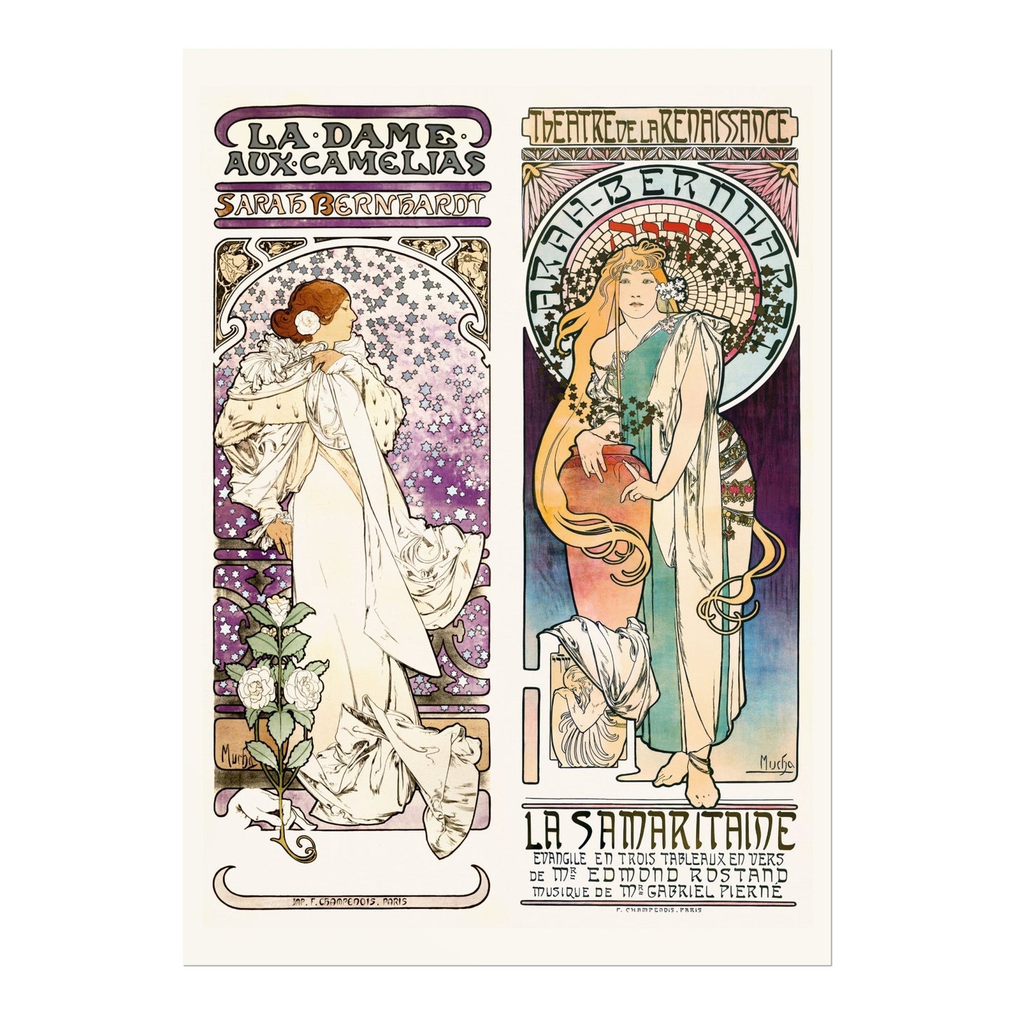 ALPHONSE MUCHA - Sarah Bernhardt Pair 1 - Pathos Studio - Art Prints