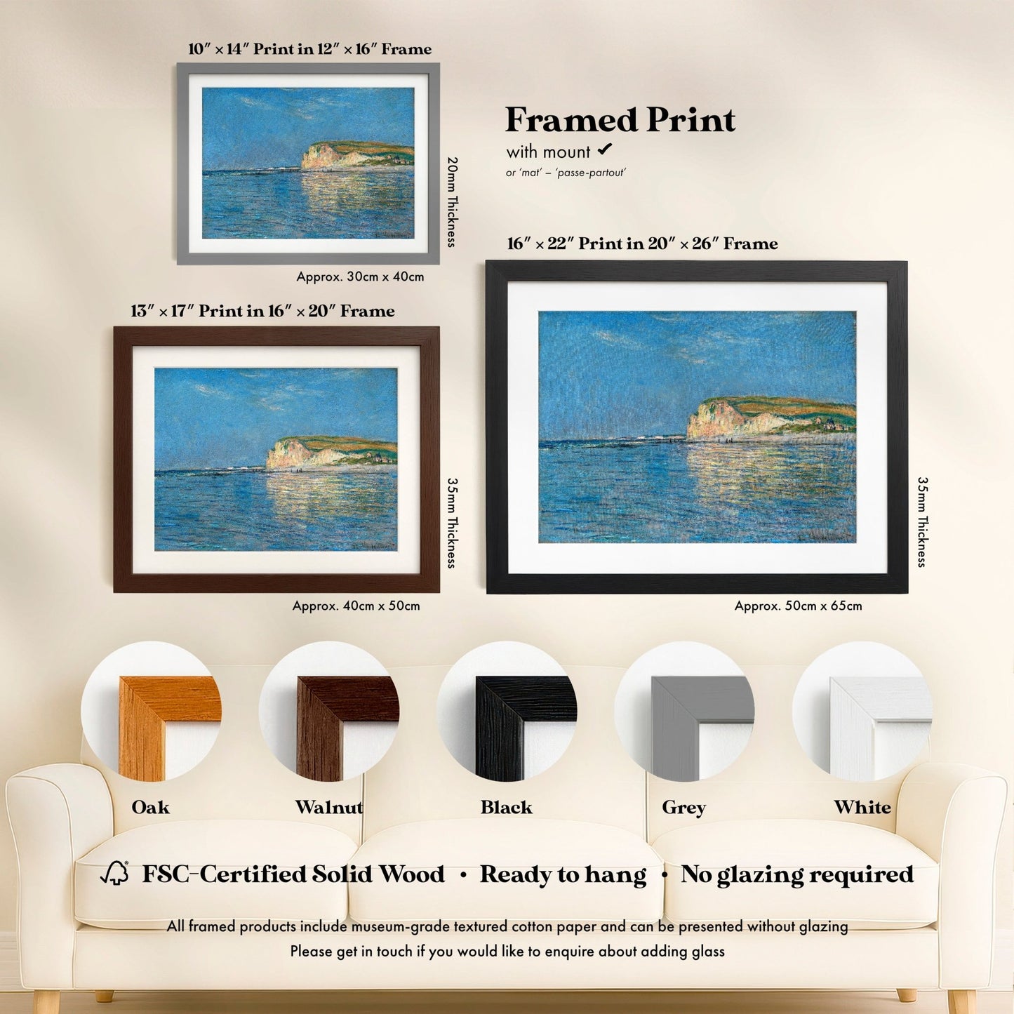 Claude Monet - Low Tide at Pourville, Near Dieppe | Art Prints | Pathos Studio