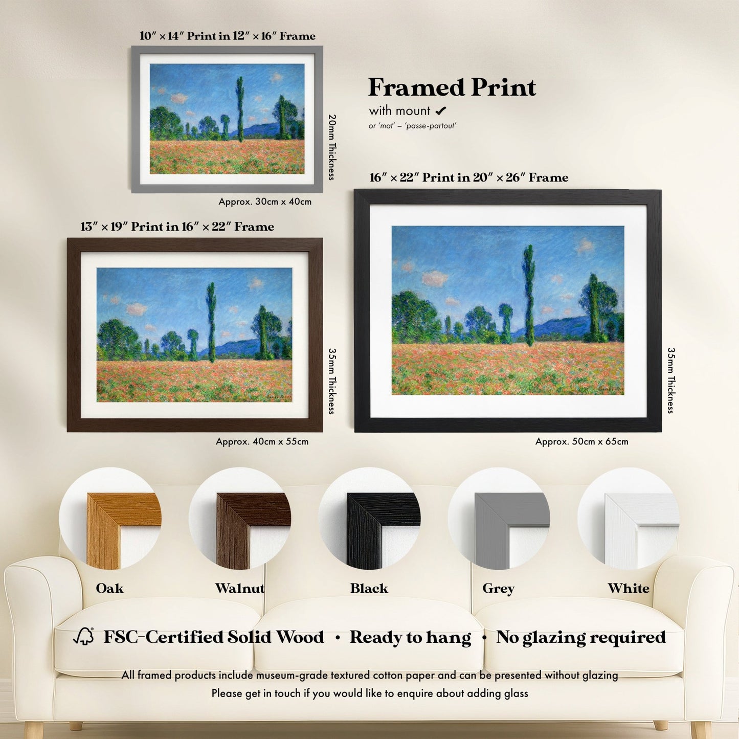 Claude Monet - Poppy Field, Giverny | Art Prints | Pathos Studio