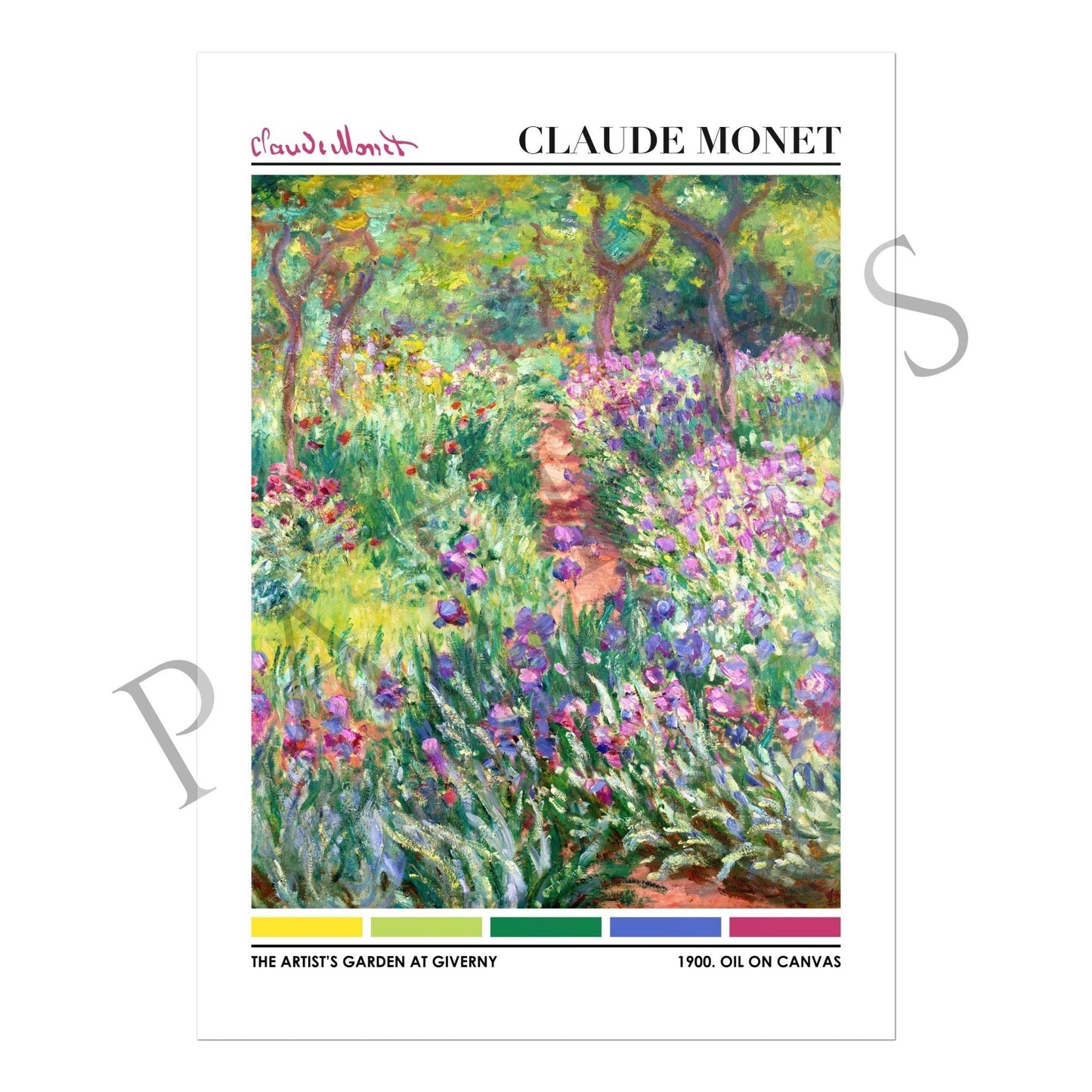 CLAUDE MONET - The Artist's Garden At Giverny (Color Palette Print) - Pathos Studio - Art Prints