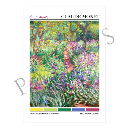 CLAUDE MONET - The Artist's Garden At Giverny (Color Palette Print) - Pathos Studio - Art Prints