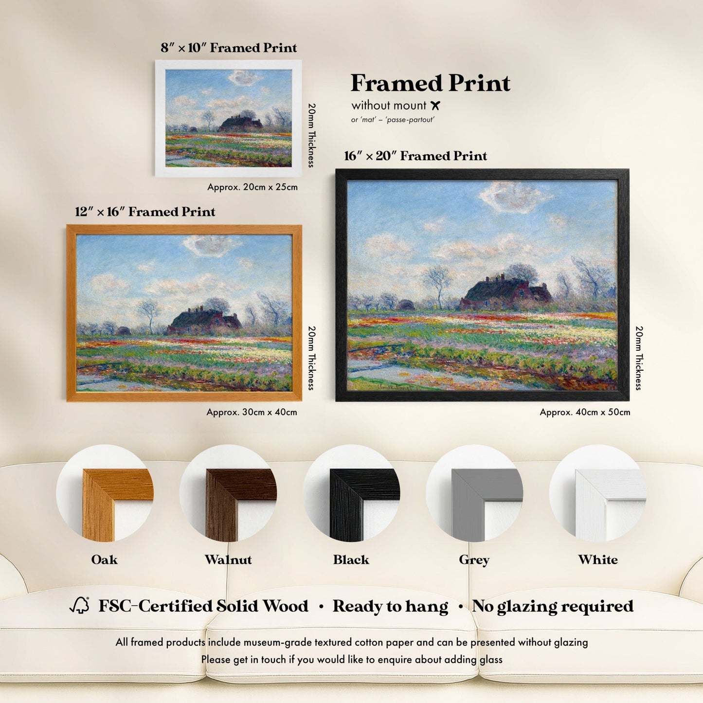 Claude Monet - Tulip Fields at Sassenheim | Art Prints | Pathos Studio