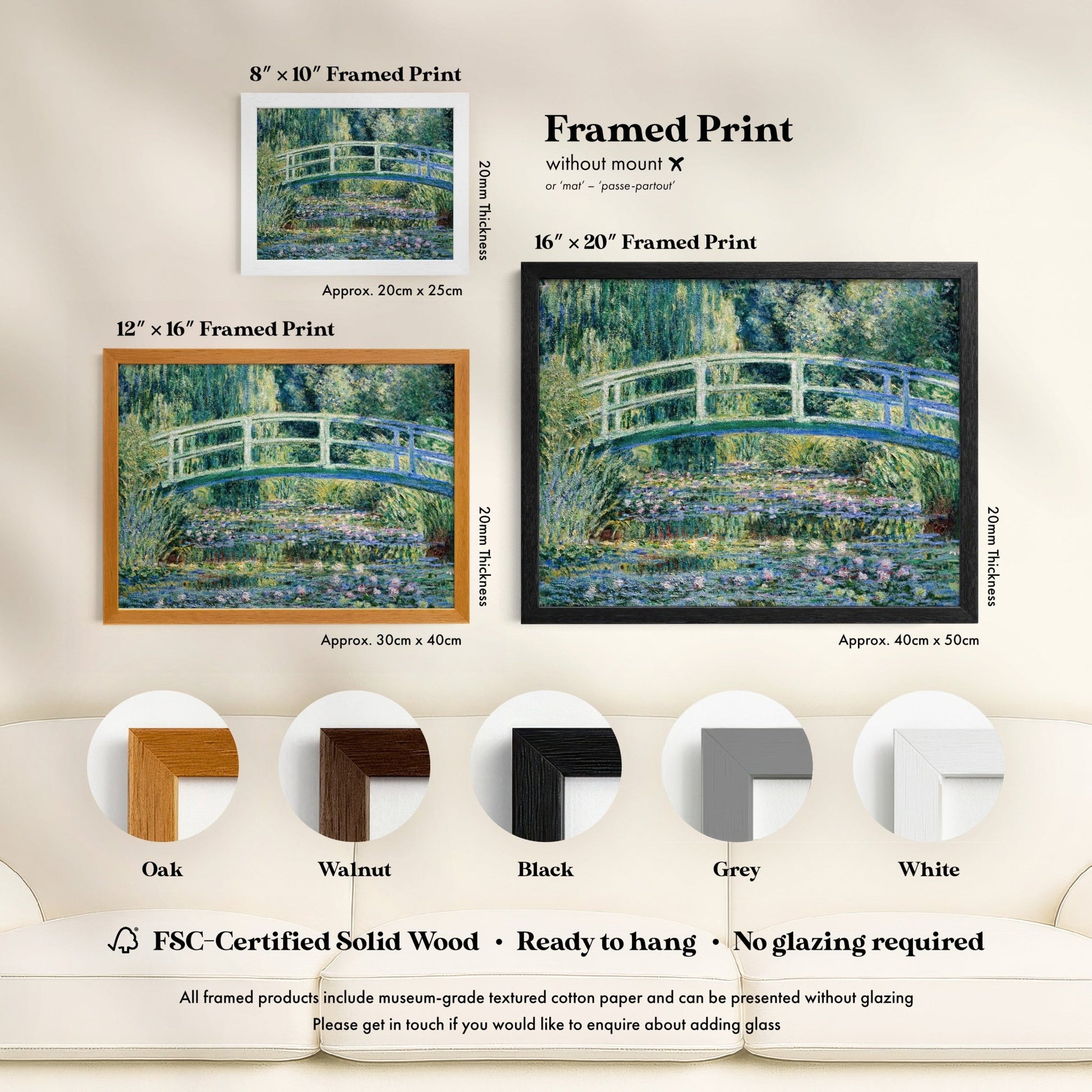 Claude Monet - Water Lilies And Japanese Bridge | Art Prints | Pathos Studio