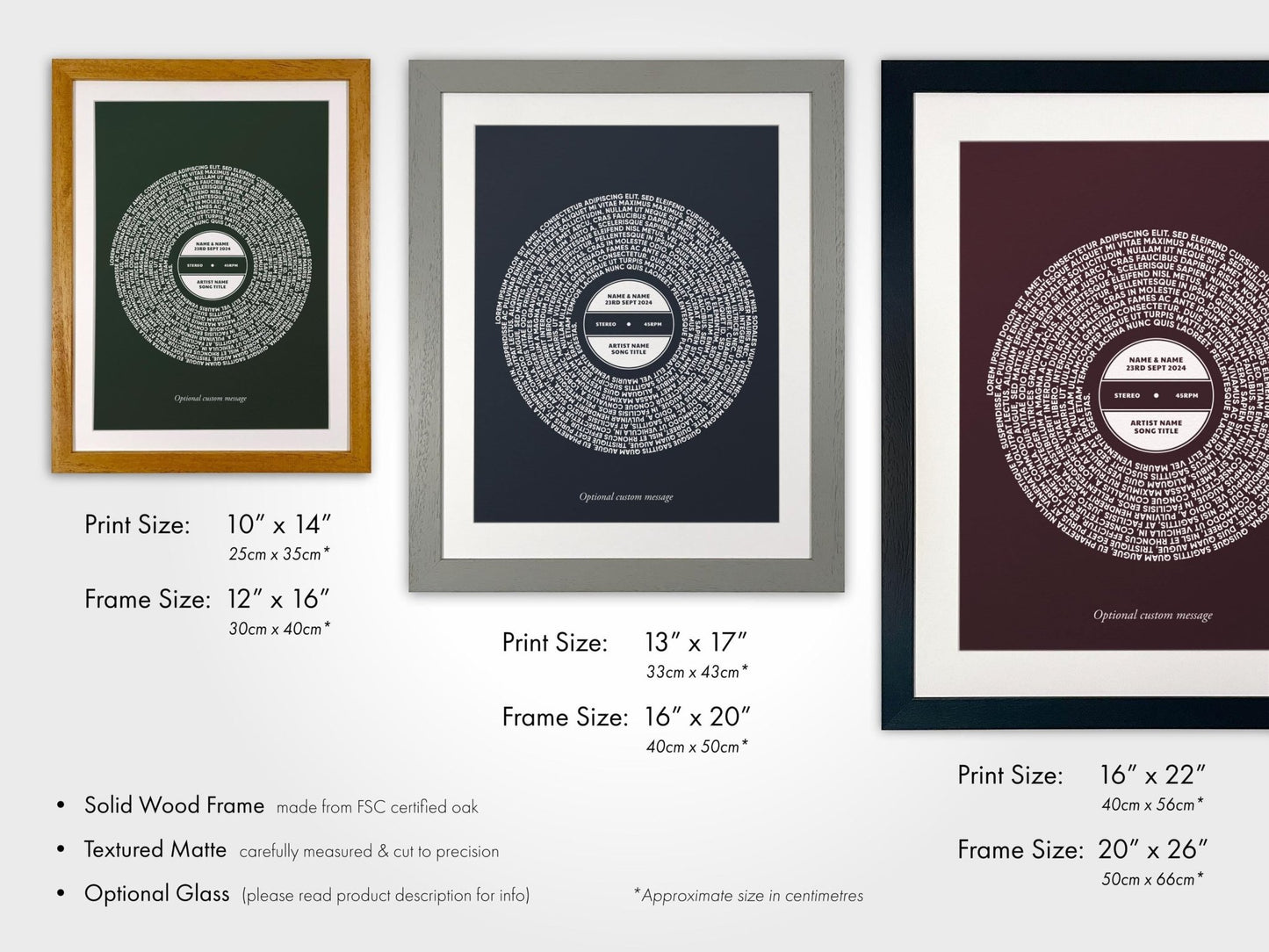 Custom Vinyl Song Lyrics Print - Pathos Studio - Art Prints