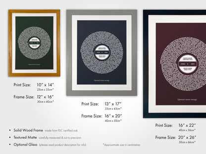 Custom Vinyl Song Lyrics Print - Pathos Studio - Art Prints