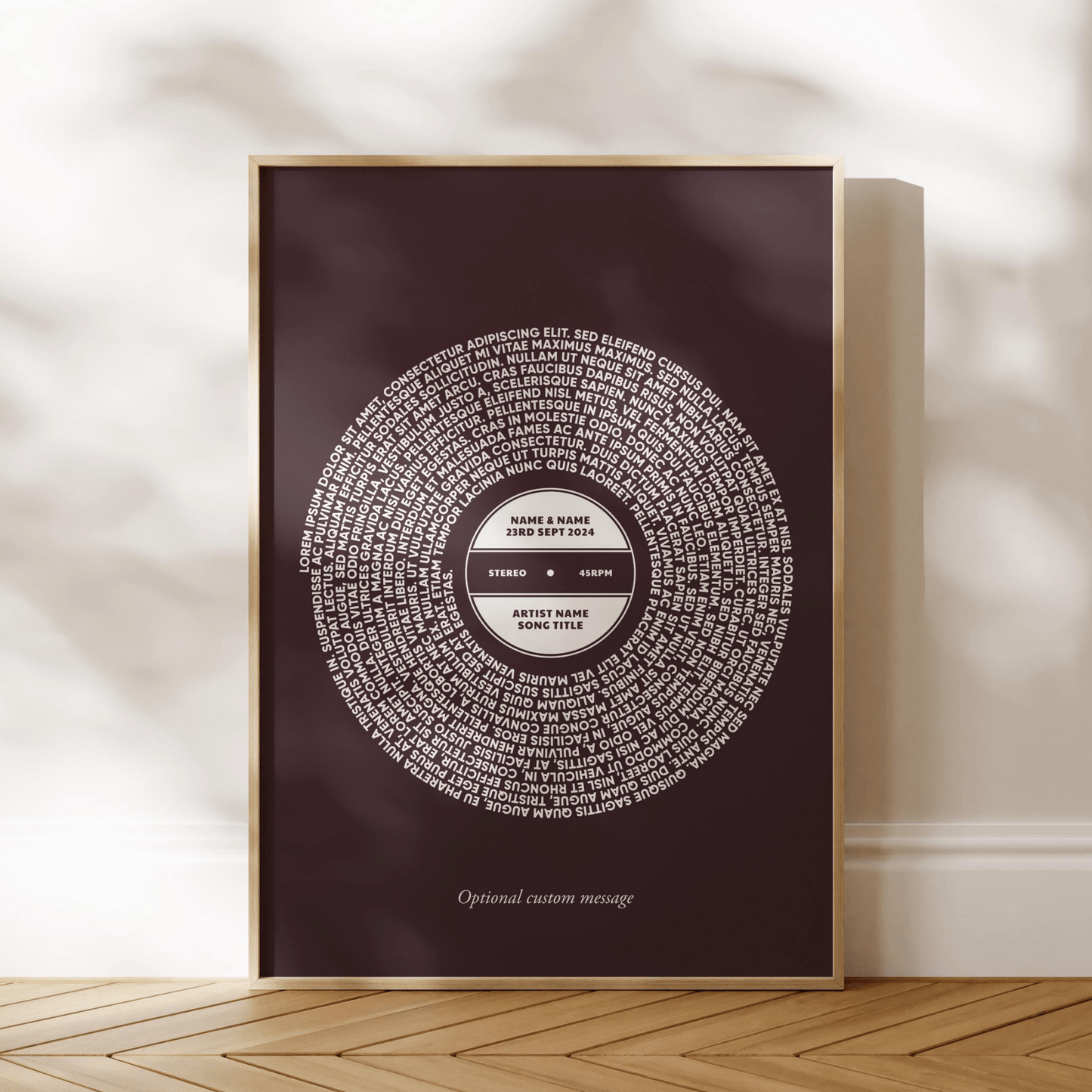 Custom Vinyl Song Lyrics Print - Pathos Studio - Art Prints
