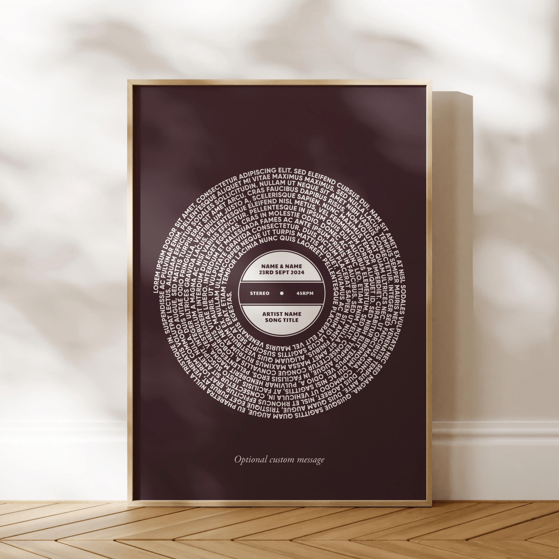 Custom Vinyl Song Lyrics Print - Pathos Studio - Art Prints