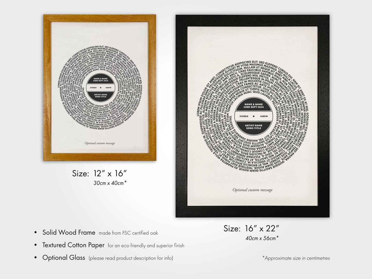 Custom Vinyl Song Lyrics Print - Pathos Studio - Art Prints