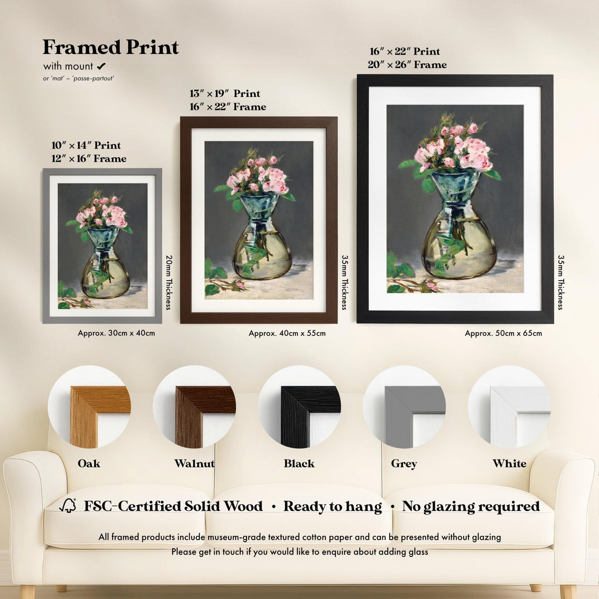 Edouard Manet - Moss Roses in a Vase | Art Prints | Pathos Studio