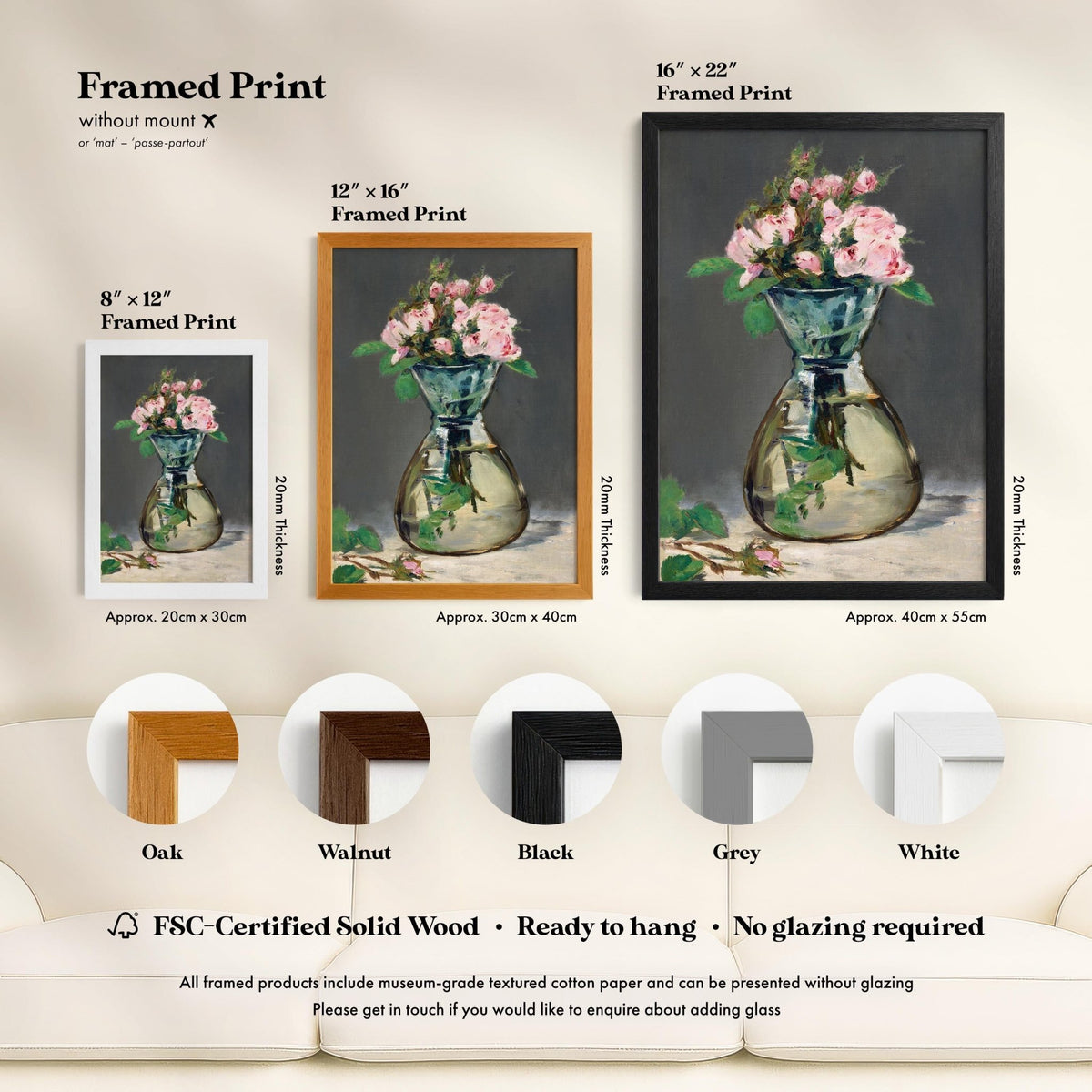 Edouard Manet - Moss Roses in a Vase | Art Prints | Pathos Studio