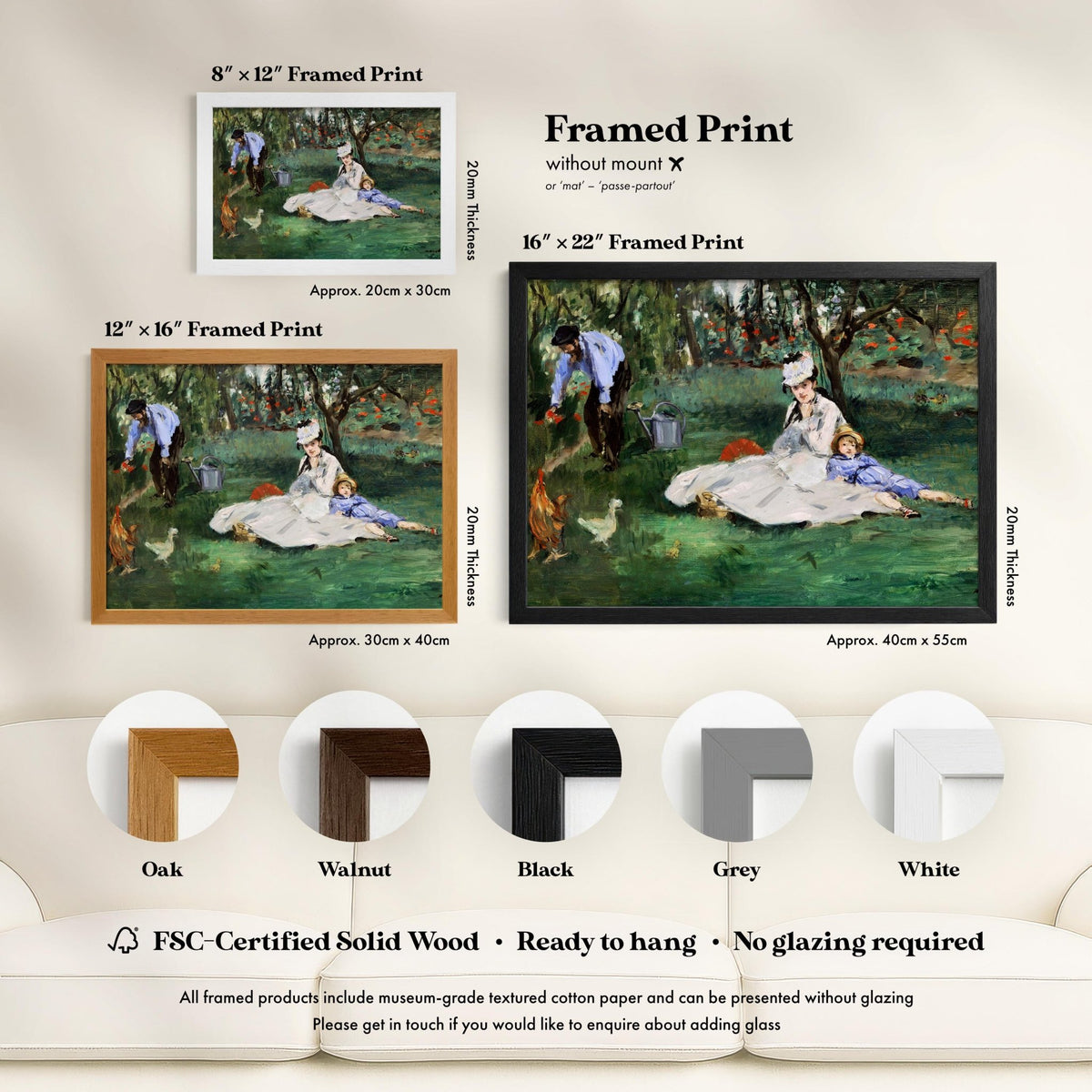 Edouard Manet - The Monet Family in Their Garden at Argenteuil | Art Prints | Pathos Studio