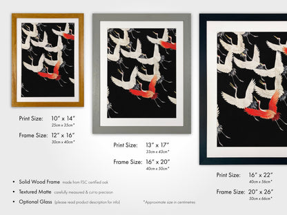 Furisode with a Myriad of Flying Cranes (Japanese Silk Kimono Art) - Pathos Studio - Art Prints