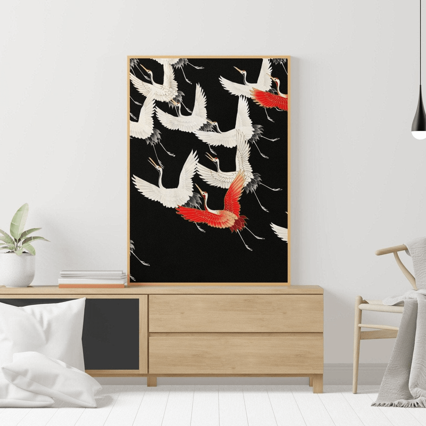 Furisode with a Myriad of Flying Cranes (Japanese Silk Kimono Art) - Pathos Studio - Art Prints