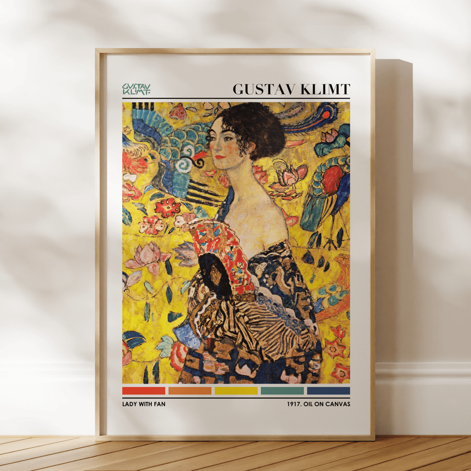 GUSTAV KLIMT - Lady With Fan (Color Palette Poster) - Pathos Studio - Art Prints
