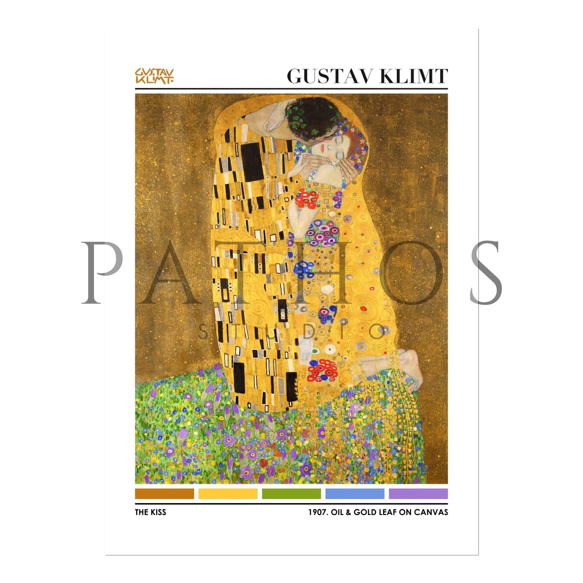GUSTAV KLIMT - Lady With Fan (Color Palette Poster) - Pathos Studio - Art Prints