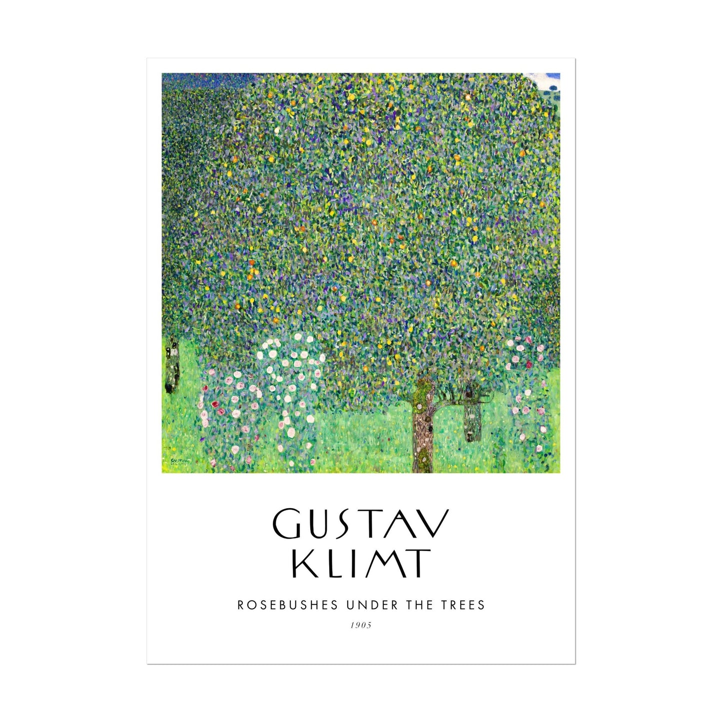 GUSTAV KLIMT - Rosebushes Under The Trees (Poster Style) - Pathos Studio - Art Prints