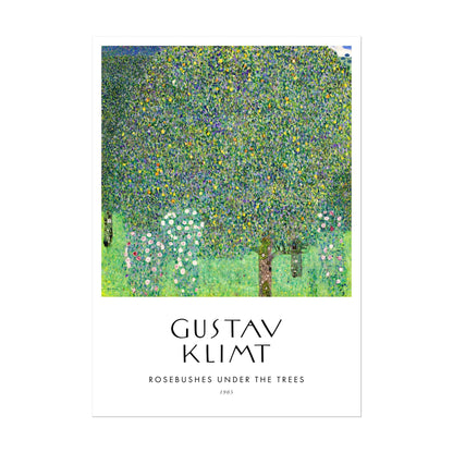 GUSTAV KLIMT - Rosebushes Under The Trees (Poster Style) - Pathos Studio - Art Prints