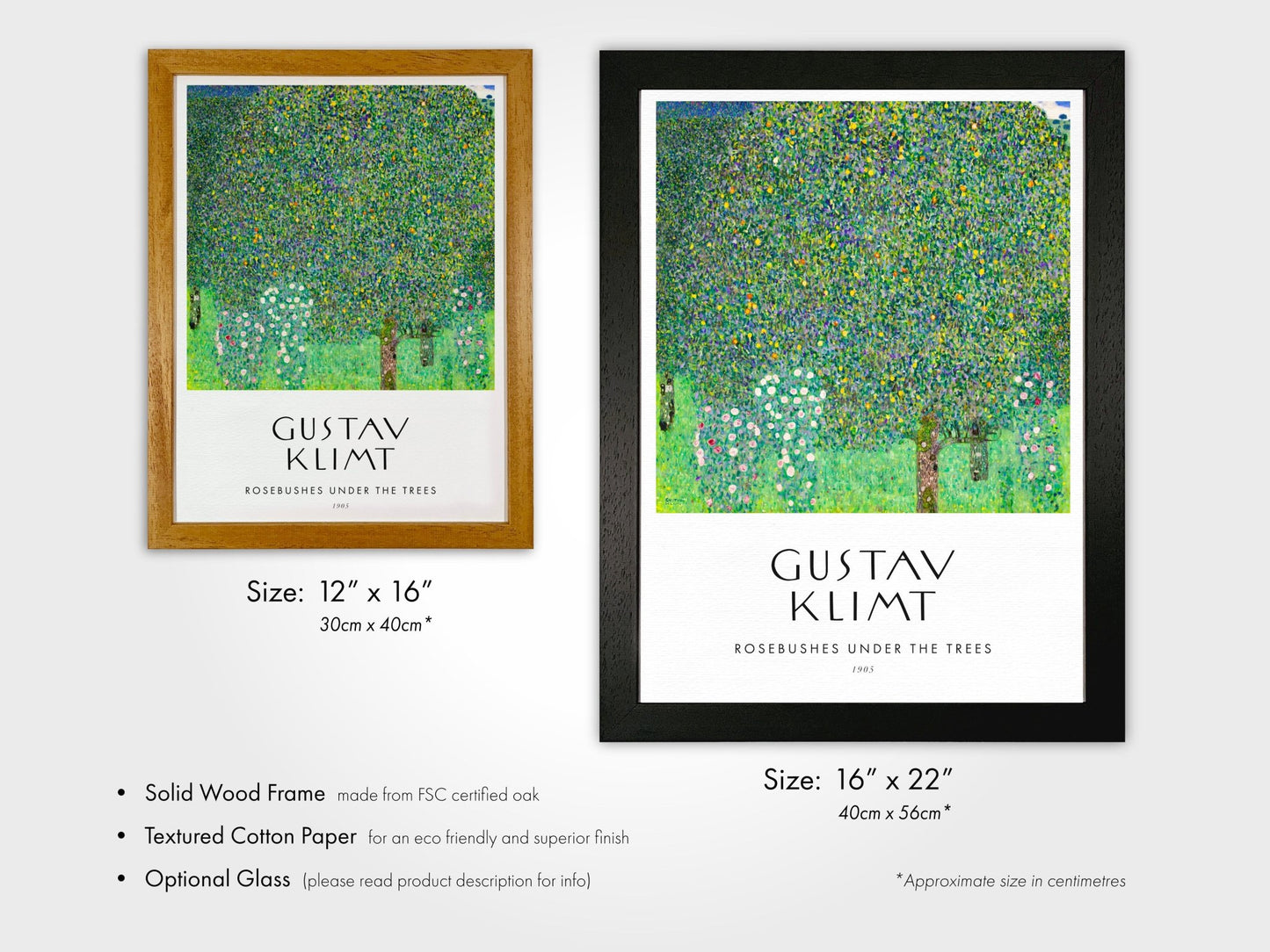 GUSTAV KLIMT - Rosebushes Under The Trees (Poster Style) - Pathos Studio - Art Prints