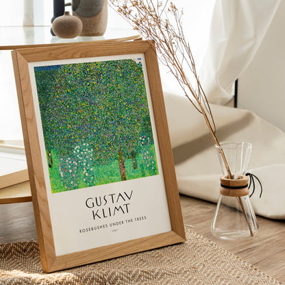 GUSTAV KLIMT - Rosebushes Under The Trees (Poster Style) - Pathos Studio - Art Prints