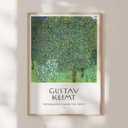 GUSTAV KLIMT - Rosebushes Under The Trees (Poster Style) - Pathos Studio - Art Prints