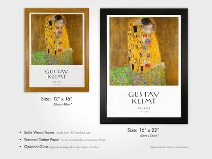 GUSTAV KLIMT - The Kiss (Poster Style) - Pathos Studio - Art Prints