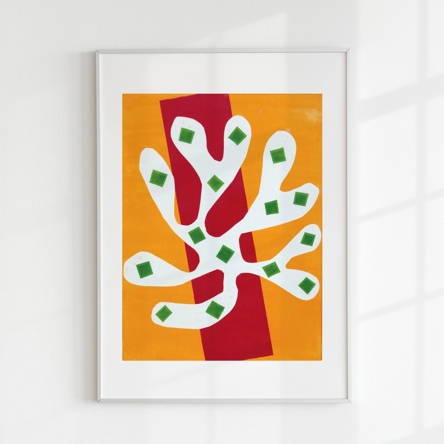 Henri Matisse - White Alga on Orange and Red Background | Art Prints | Pathos Studio