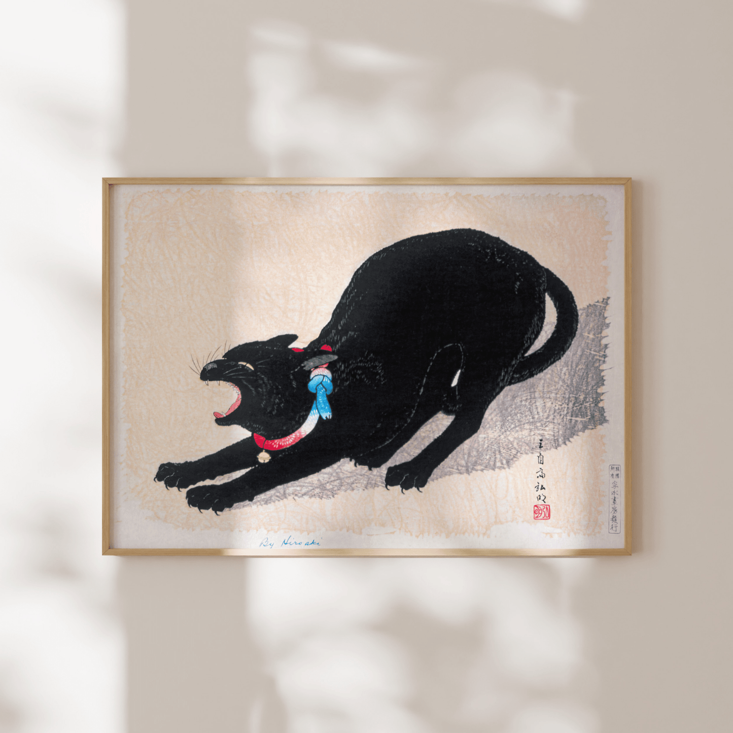 HIROAKI TAKAHASHI - Black Cat Hissing - Pathos Studio - Art Prints