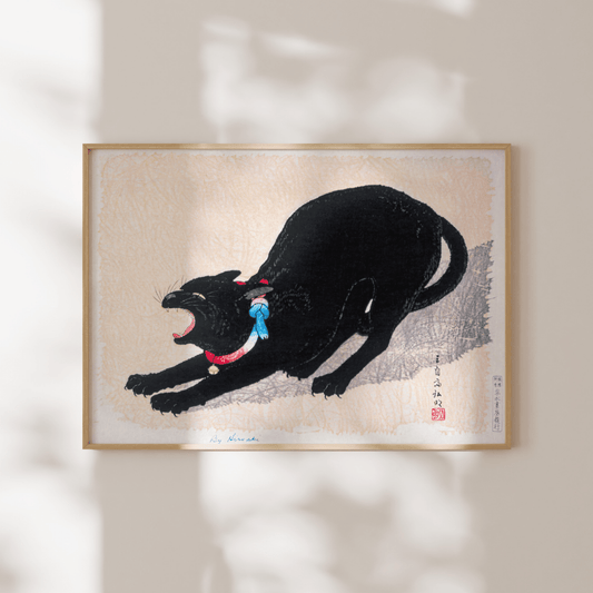 HIROAKI TAKAHASHI - Black Cat Hissing - Pathos Studio - Art Prints