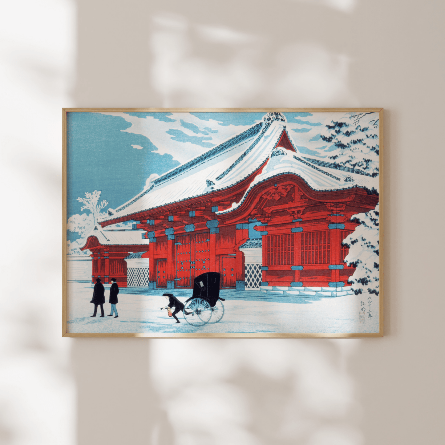 HIROAKI TAKAHASHI - The Red Gate of Hongo in Snow - Pathos Studio - Art Prints