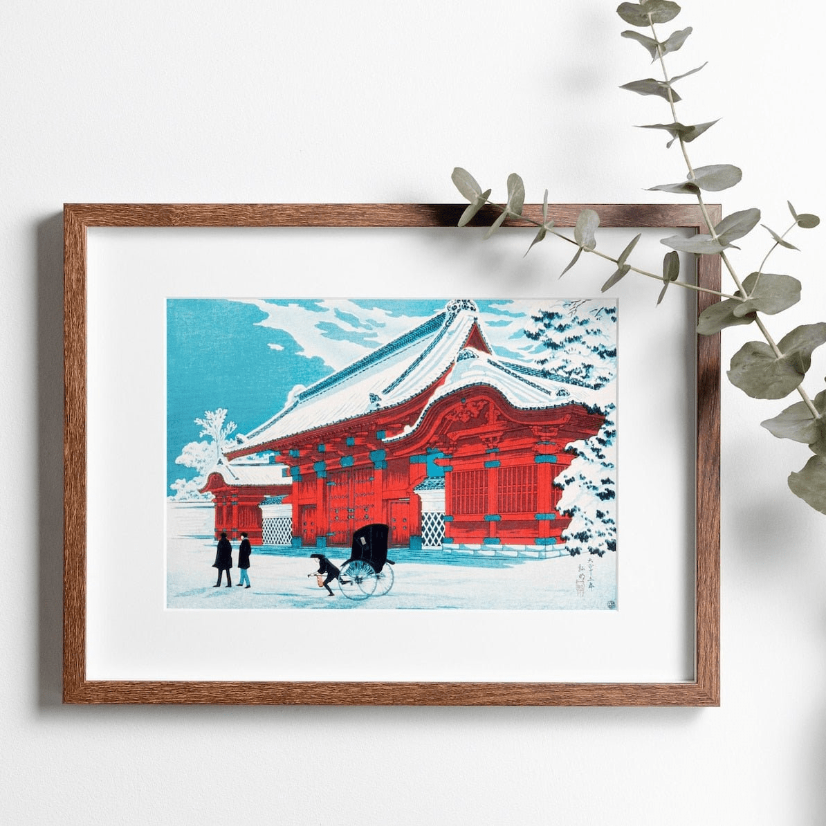 HIROAKI TAKAHASHI - The Red Gate of Hongo in Snow - Pathos Studio - Art Prints