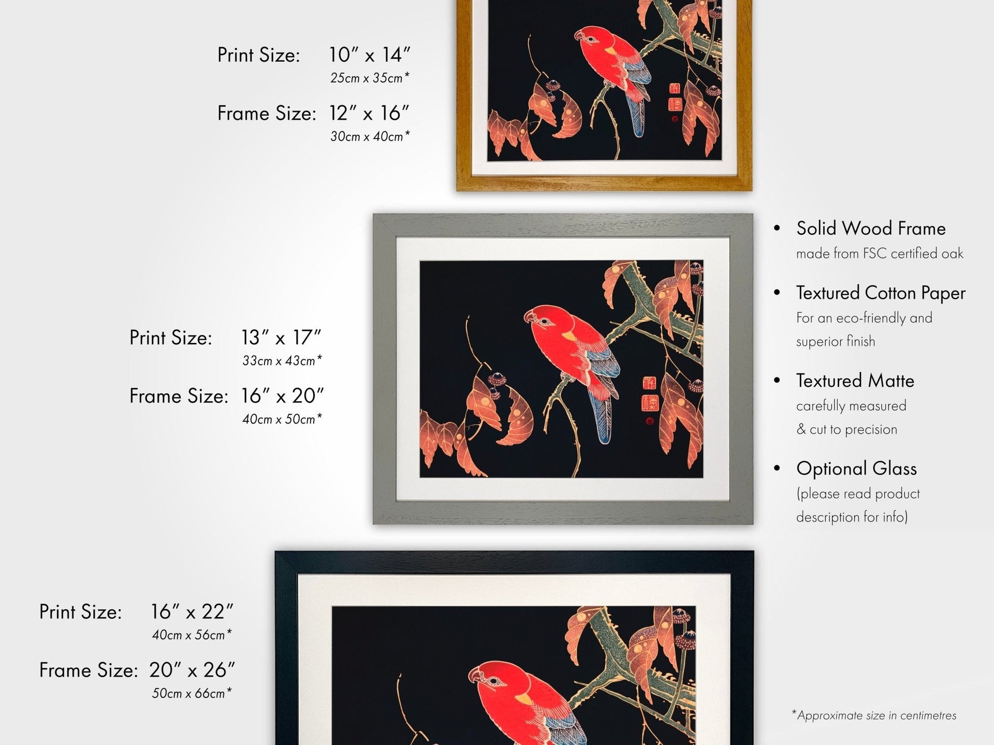 ITO JAKUCHU - Red Parrot on the Branch of a Tree - Pathos Studio - Art Prints