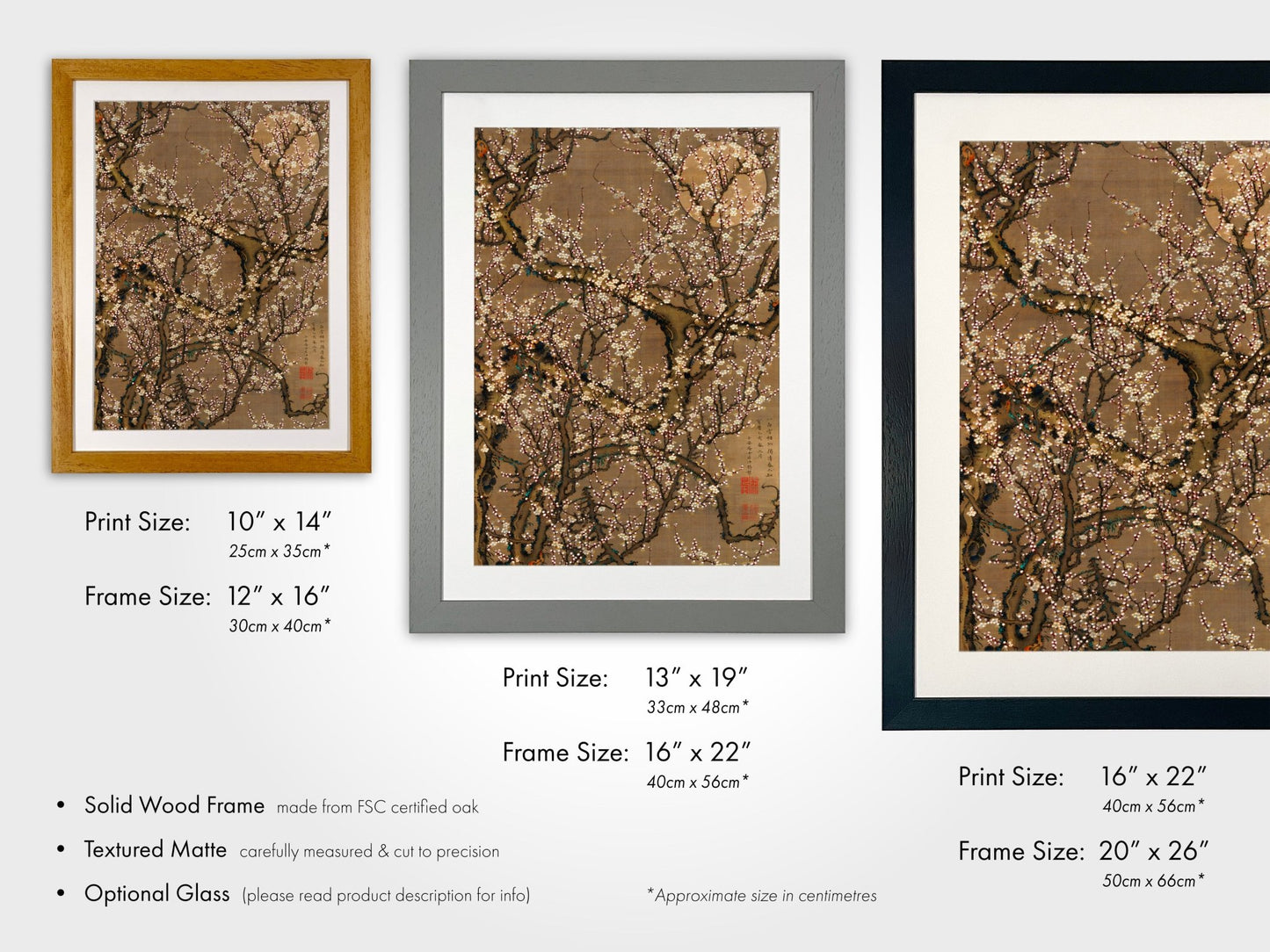 ITŌ JAKUCHŪ - White Plum Blossoms and Moon - Pathos Studio - Art Prints