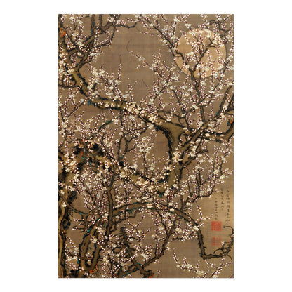 ITŌ JAKUCHŪ - White Plum Blossoms and Moon - Pathos Studio - Art Prints