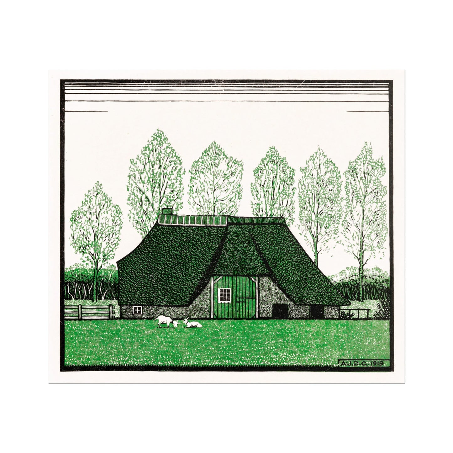 Julie De Graag - Farmhouse With Thatched Roof | Art Prints | Pathos Studio