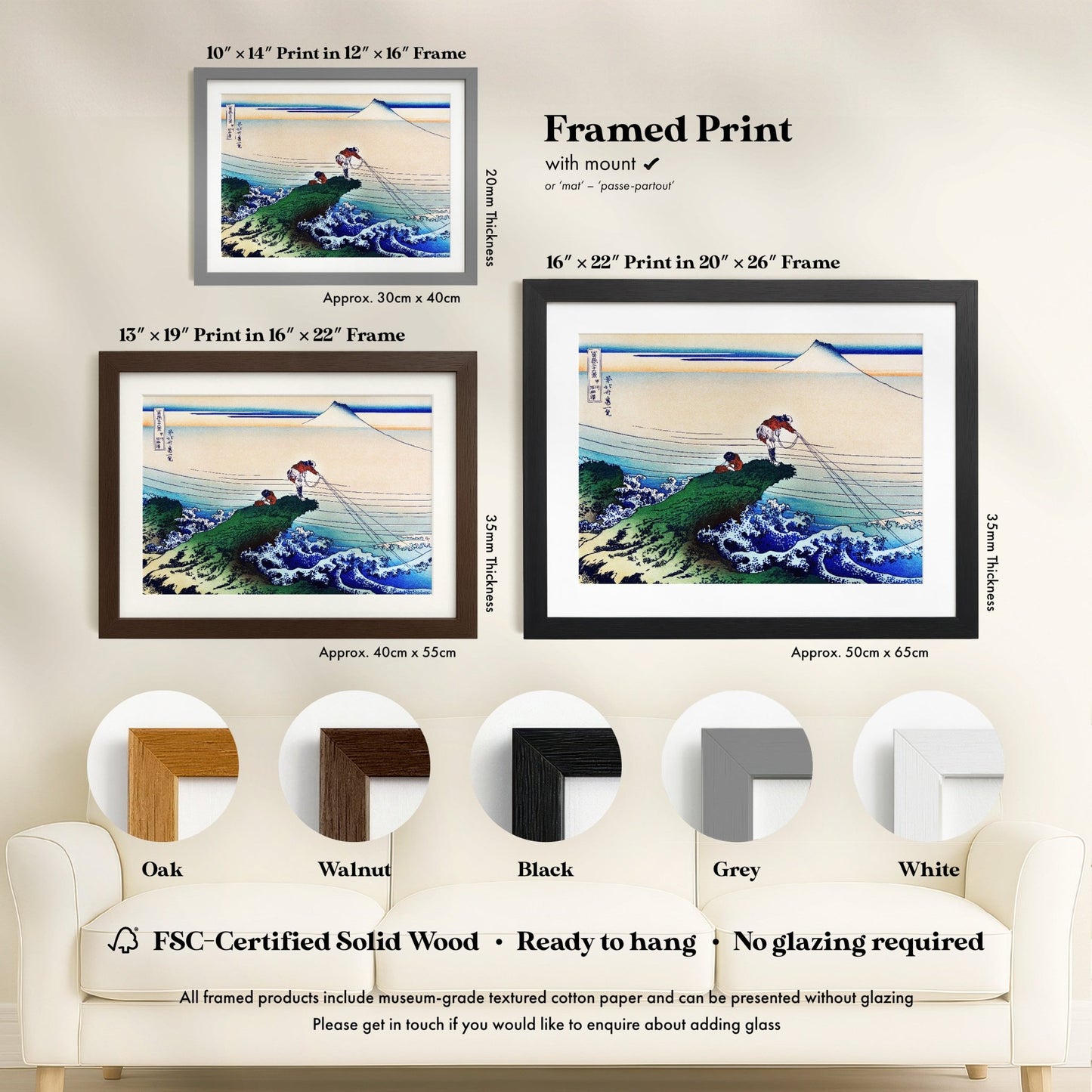 Katsushika Hokusai - Koshu Kajikazawa | Art Prints | Pathos Studio