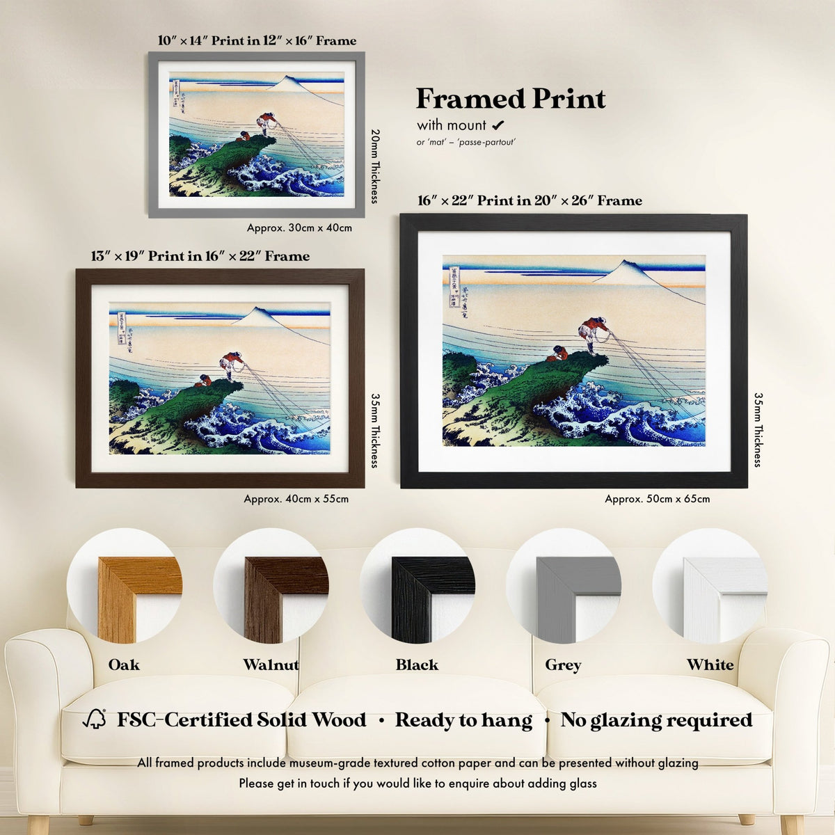Katsushika Hokusai - Koshu Kajikazawa | Art Prints | Pathos Studio