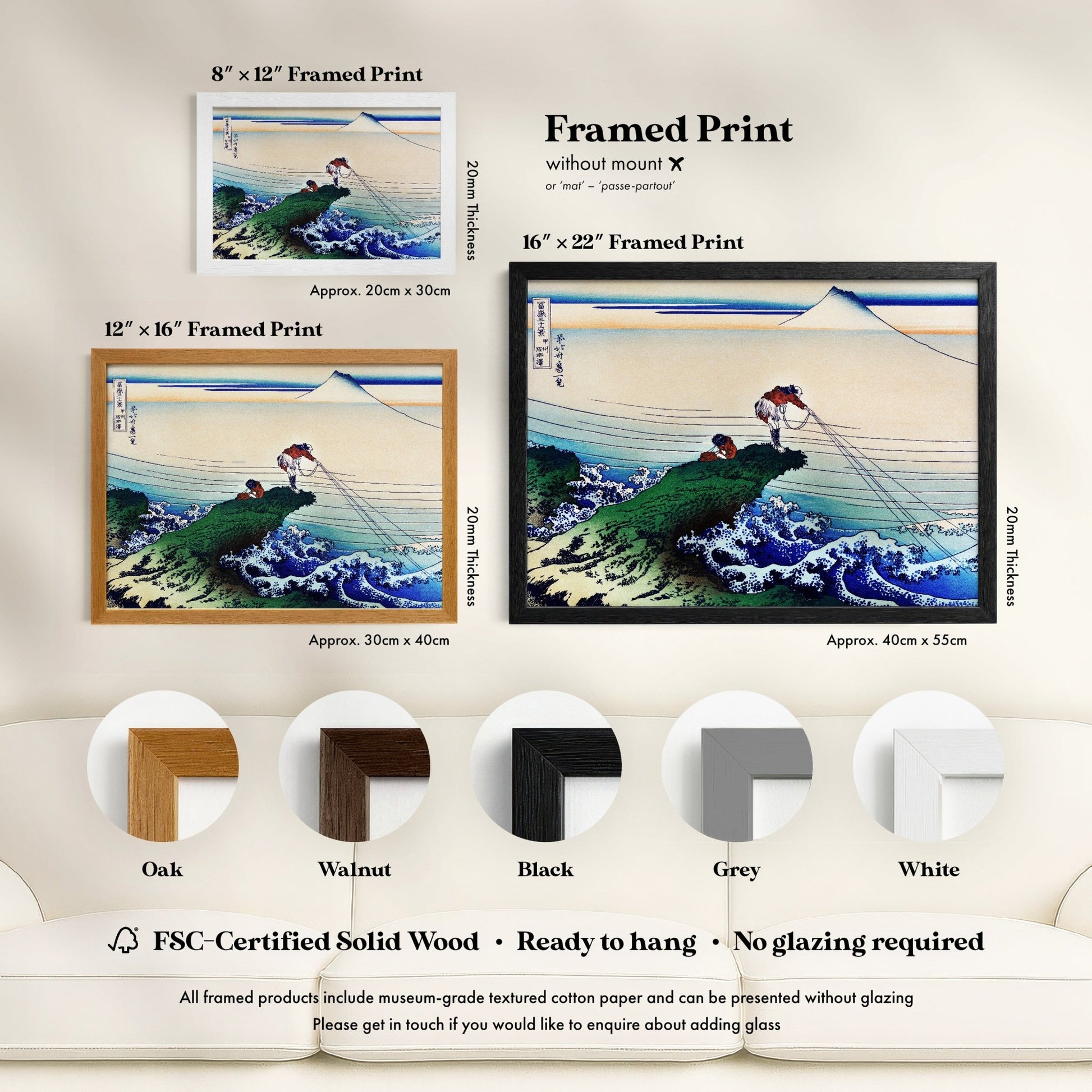 Katsushika Hokusai - Koshu Kajikazawa | Art Prints | Pathos Studio