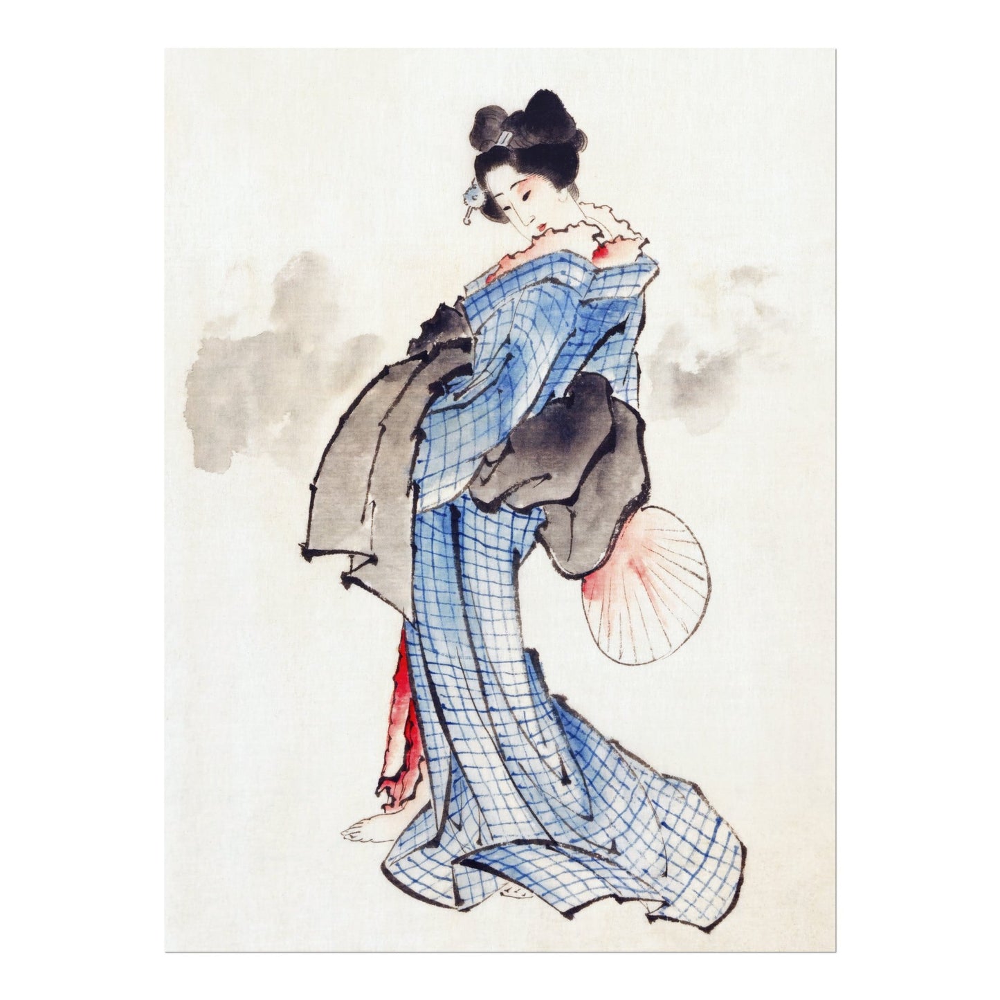 KATSUSHIKA HOKUSAI - Woman Wearing Kimono - Pathos Studio - Art Prints
