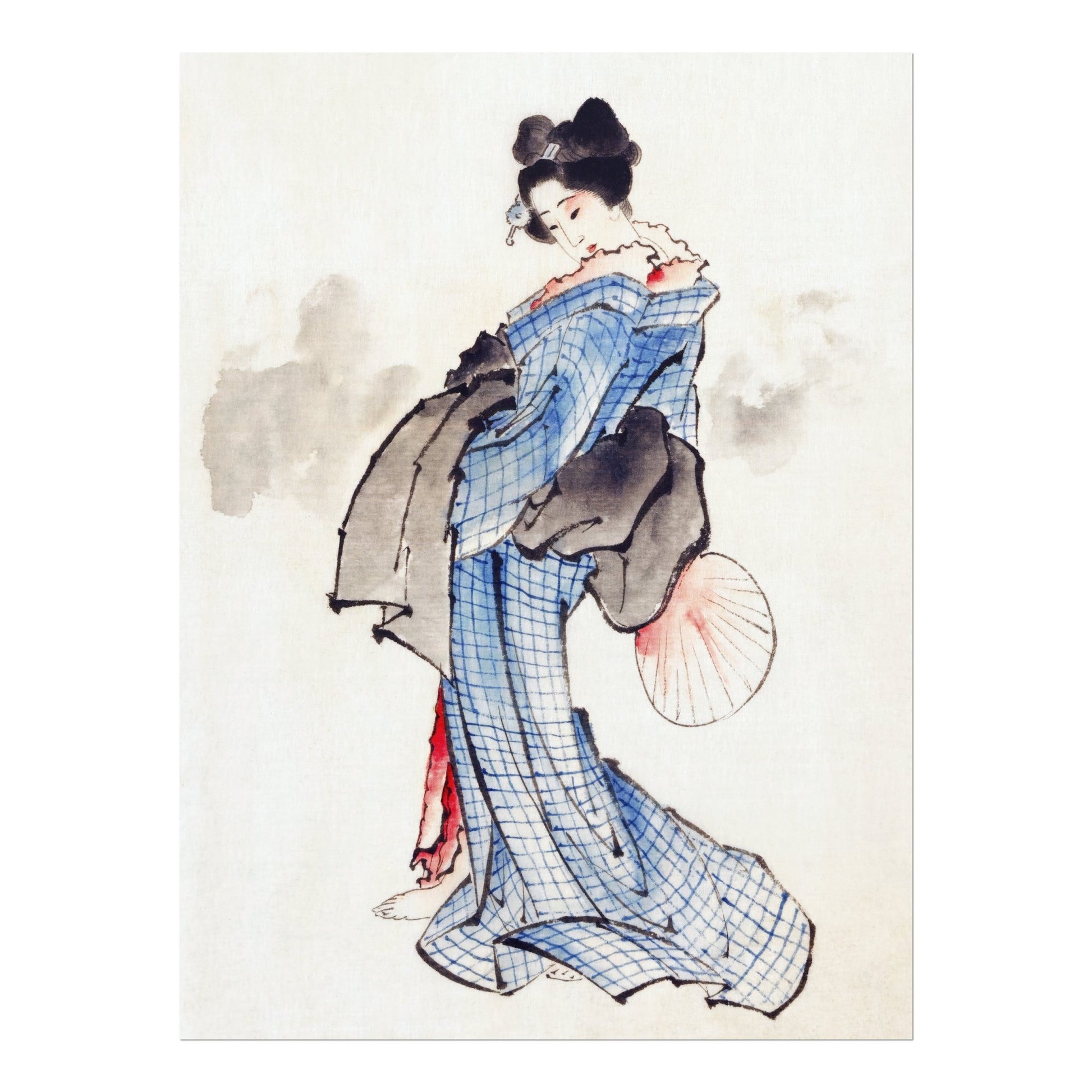 KATSUSHIKA HOKUSAI - Woman Wearing Kimono - Pathos Studio - Art Prints