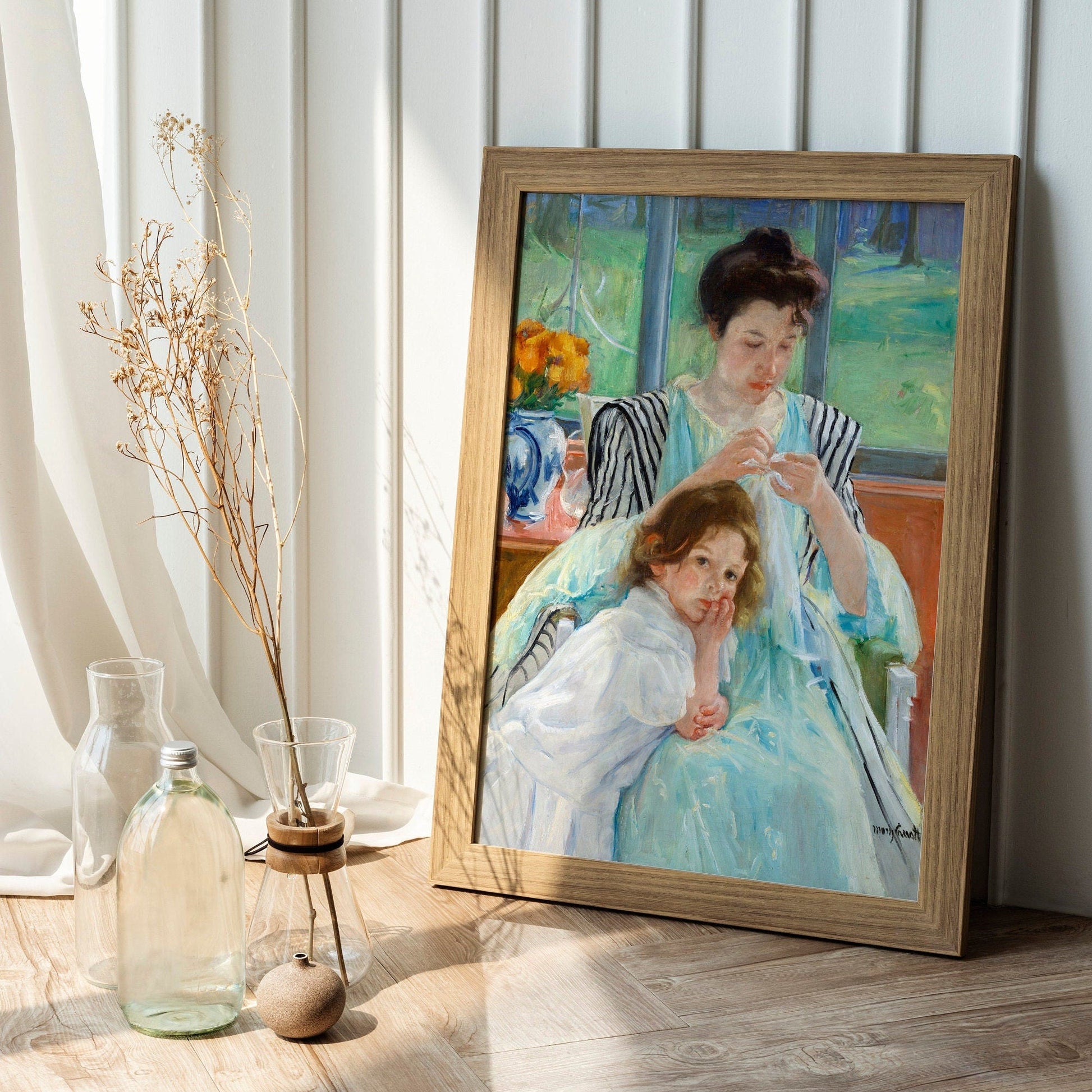 Mary Cassatt - Young Mother Sewing | Art Prints | Pathos Studio